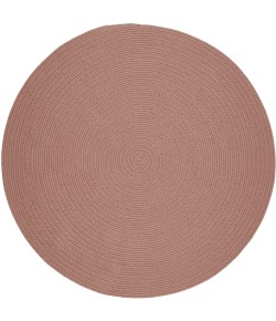 Rhody Solid Wool Old Rose S106 6 ft. X 6 ft. Round Braided Rug