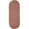 Rhody Solid Wool Old Rose S106 2 ft. X 6 ft. Oval Runner Braided Rug