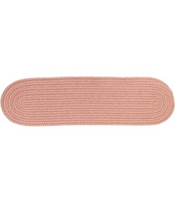 Rhody Solid Wool Old Rose S106 8 in. X 28 in. Stair Tread Set-of-13 Braided Rug