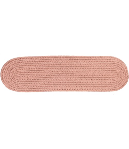Rhody Solid Wool Old Rose S106 8 in. X 28 in. Stair Tread Set-of-13 Rug