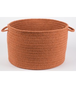 Rhody Solid Wool Terra Cotta S108 18 in. X 12 in. Basket Braided Rug