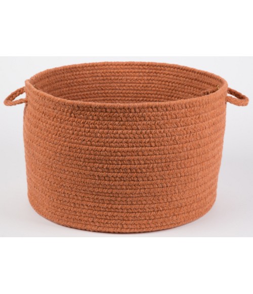 Rhody Solid Wool Terra Cotta S108 18 in. X 12 in. Basket Rug