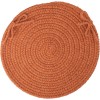 Rhody Solid Wool Terra Cotta S108 15 in. X 15 in. Chair Pad Braided Rug