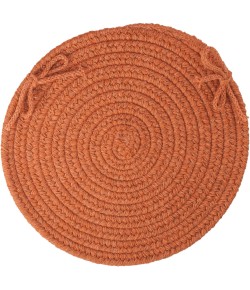 Rhody Solid Wool Terra Cotta S108 15 in. X 15 in. Chair Pad Braided Rug