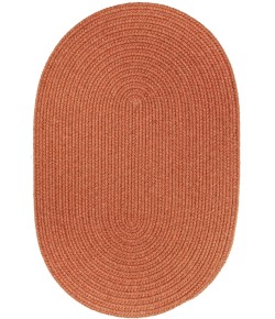 Rhody Solid Wool Terra Cotta S108 3 ft. X 5 ft. Oval Braided Rug