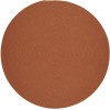 Rhody Solid Wool Terra Cotta S108 6 ft. X 6 ft. Round Braided Rug