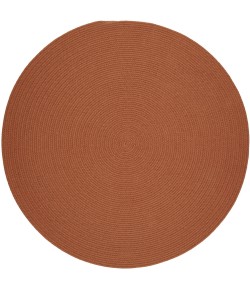Rhody Solid Wool Terra Cotta S108 6 ft. X 6 ft. Round Braided Rug