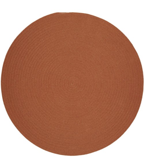 Rhody Solid Wool Terra Cotta S108 8 ft. X 8 ft. Round Rug