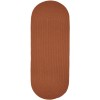 Rhody Solid Wool Terra Cotta S108 2 ft. X 8 ft. Oval Runner Braided Rug