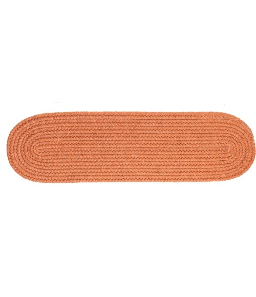 Rhody Solid Wool Terra Cotta S108 8 in. X 28 in. Stair Tread Set-of-13 Rug