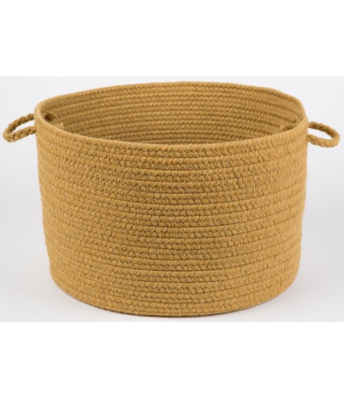 Rhody Solid Wool Vintage Gold S109 18 in. X 12 in. Basket Rug