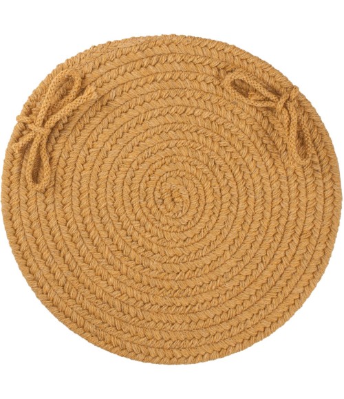Rhody Solid Wool Vintage Gold S109 15 in. X 15 in. Chair Pad Set-of-4 Rug