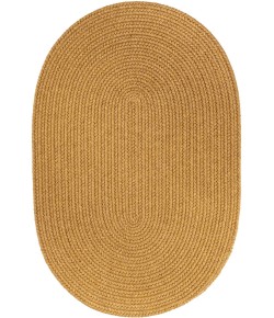 Rhody Solid Wool Vintage Gold S109 7 ft. X 9 ft. Oval Braided Rug