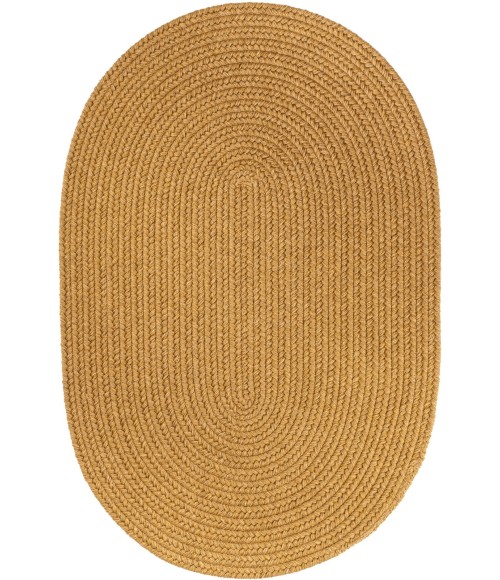 Rhody Solid Wool Vintage Gold S109 7 ft. X 9 ft. Oval Rug