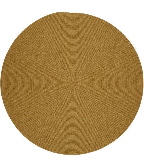 Rhody Solid Wool Vintage Gold S109 8 ft. X 8 ft. Round Rug