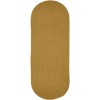 Rhody Solid Wool Vintage Gold S109 2 ft. X 8 ft. Oval Runner Braided Rug