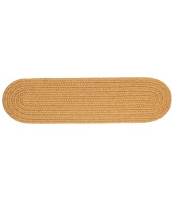 Rhody Solid Wool Vintage Gold S109 8 in. X 28 in. Stair Tread Braided Rug