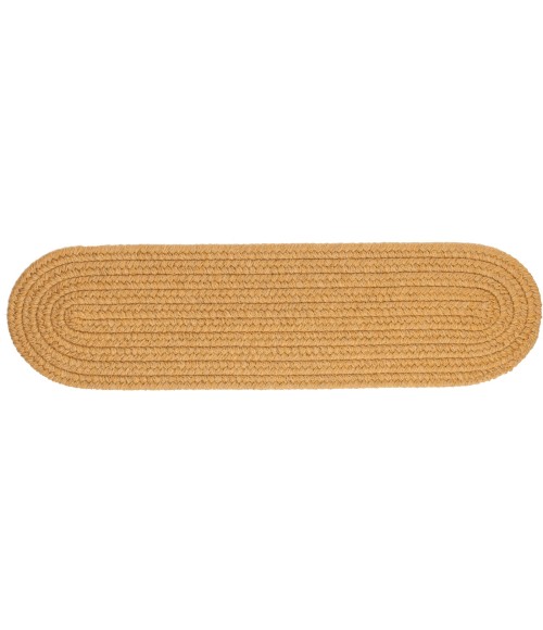 Rhody Solid Wool Vintage Gold S109 8 in. X 28 in. Stair Tread Rug
