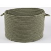 Rhody Solid Wool Moss Green S111 18 in. X 12 in. Basket Braided Rug
