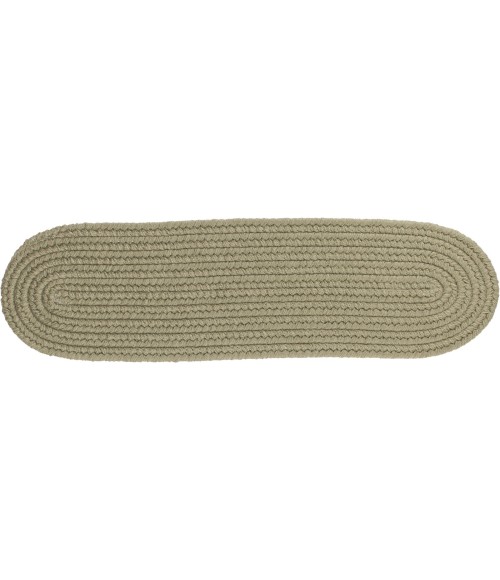 Rhody Solid Wool Moss Green S111 8 in. X 28 in. Stair Tread Rug