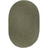 Rhody Solid Wool Moss Green S111 10 ft. X 13 ft. Oval Braided Rug
