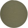 Rhody Solid Wool Moss Green S111 6 ft. X 6 ft. Round Braided Rug