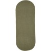 Rhody Solid Wool Moss Green S111 2 ft. X 8 ft. Oval Runner Braided Rug