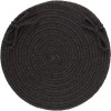 Rhody Solid Wool Black S112 15 in. X 15 in. Chair Pad Braided Rug