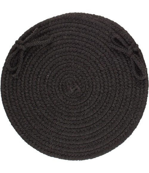 Rhody Solid Wool Black S112 15 in. X 15 in. Chair Pad Set-of-4 Rug
