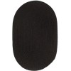 Rhody Solid Wool Black S112 7 ft. X 9 ft. Oval Braided Rug