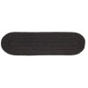 Rhody Solid Wool Black S112 8 in. X 28 in. Stair Tread Set-of-13 Braided Rug