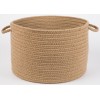 Rhody Solid Wool Taupe S114 18 in. X 12 in. Basket Braided Rug