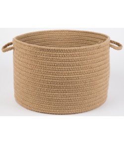 Rhody Solid Wool Taupe S114 18 in. X 12 in. Basket Braided Rug