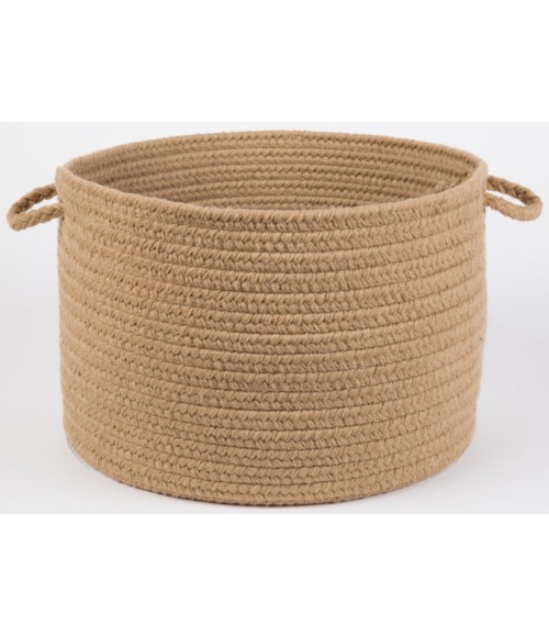 Rhody Solid Wool Taupe S114 18 in. X 12 in. Basket Rug