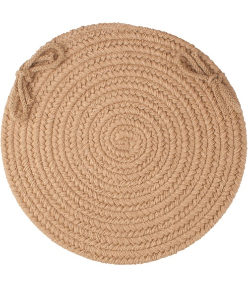 Rhody Solid Wool Taupe S114 15 in. X 15 in. Chair Pad Set-of-4 Rug