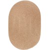 Rhody Solid Wool Taupe S114 7 ft. X 9 ft. Oval Braided Rug