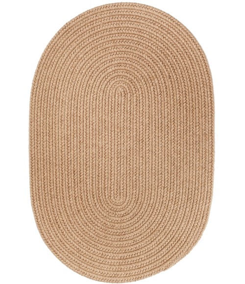 Rhody Solid Wool Taupe S114 10 ft. X 13 ft. Oval Rug