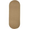 Rhody Solid Wool Taupe S114 2 ft. X 6 ft. Oval Runner Braided Rug