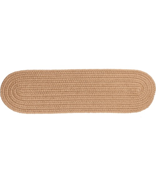 Rhody Solid Wool Taupe S114 8 in. X 28 in. Stair Tread Rug
