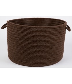 Rhody Solid Wool Walnut S116 18 in. X 12 in. Basket Braided Rug