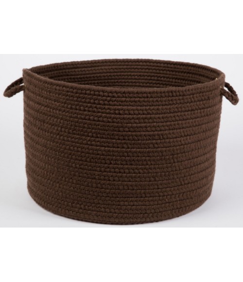 Rhody Solid Wool Walnut S116 18 in. X 12 in. Basket Rug