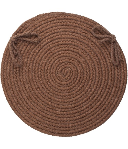 Rhody Solid Wool Walnut S116 15 in. X 15 in. Chair Pad Set-of-4 Rug