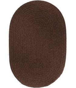 Rhody Solid Wool Walnut S116 8 ft. X 11 ft. Oval Braided Rug