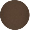 Rhody Solid Wool Walnut S116 10 ft. X 10 ft. Round Braided Rug