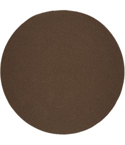 Rhody Solid Wool Walnut S116 6 ft. X 6 ft. Round Braided Rug