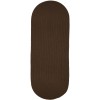 Rhody Solid Wool Walnut S116 2 ft. X 6 ft. Oval Runner Braided Rug