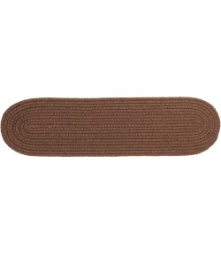 Rhody Solid Wool Walnut S116 8 in. X 28 in. Stair Tread Braided Rug