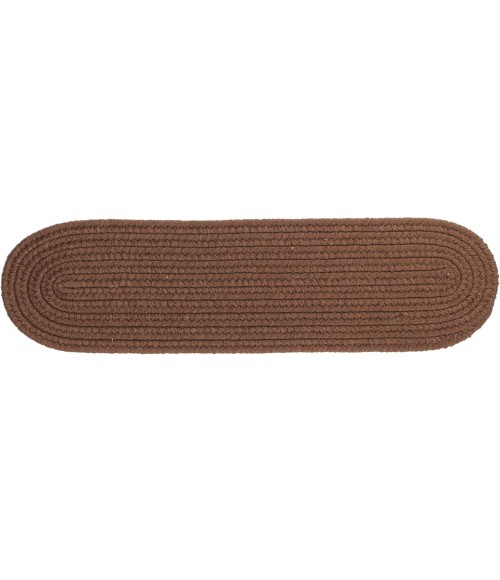 Rhody Solid Wool Walnut S116 8 in. X 28 in. Stair Tread Rug