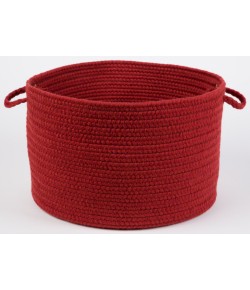 Rhody Solid Wool Scarlet S120 18 in. X 12 in. Basket Braided Rug