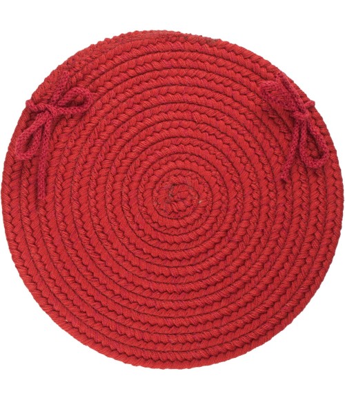 Rhody Solid Wool Scarlet S120 15 in. X 15 in. Chair Pad Rug